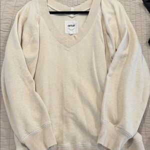 Aerie Women's V-Neck Cream Sweater